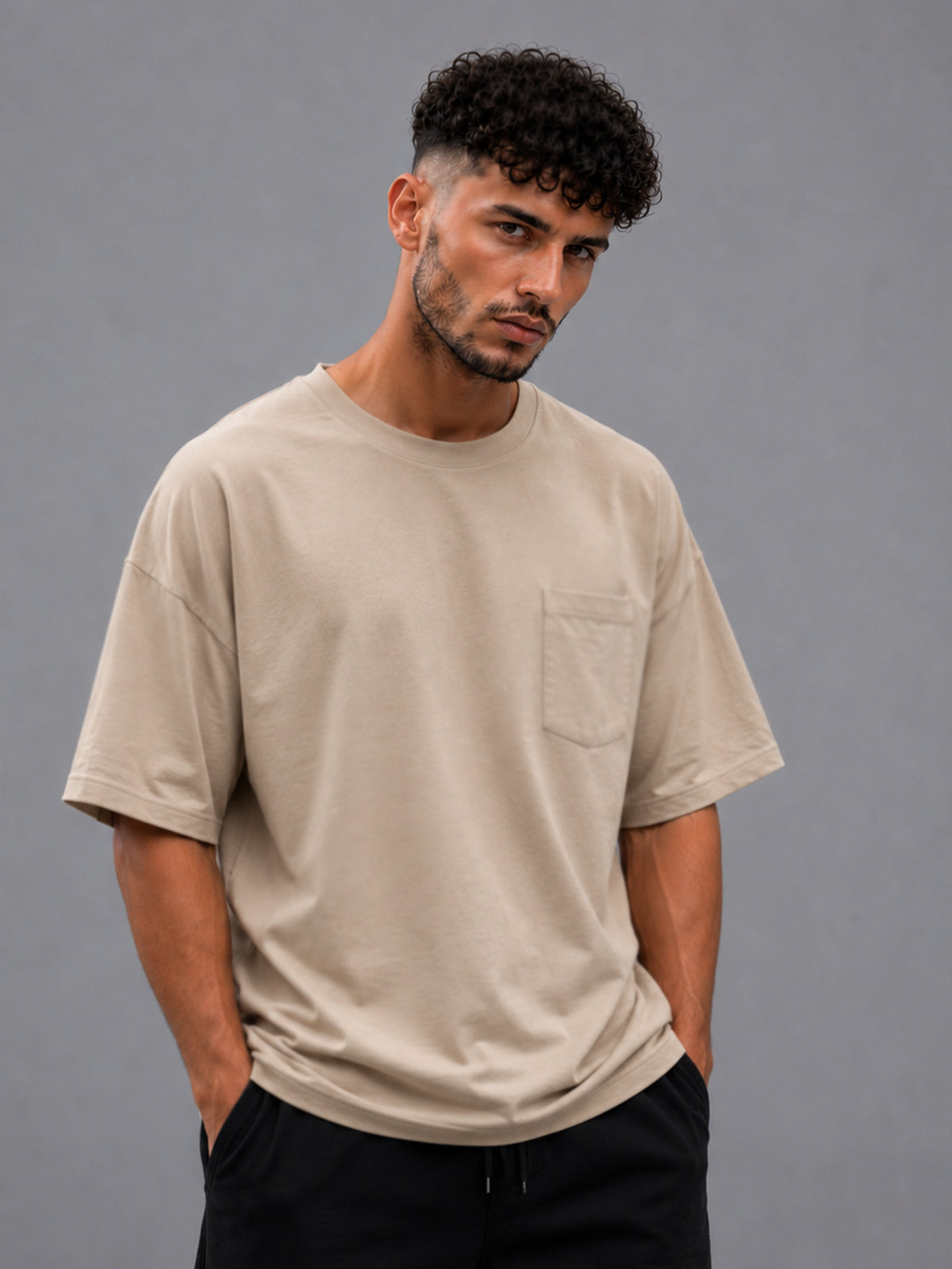 Basic Pocket Tee - Biege