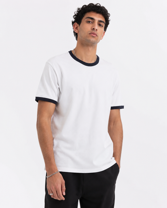 Ringer Tee White x Black